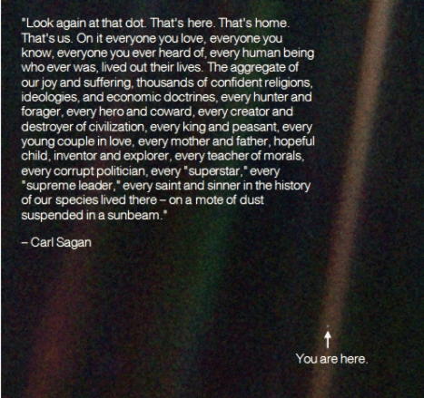 On a mote of dust suspended in a sun beam- Carl Sagan